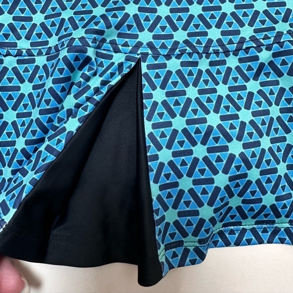 AB Allie Burke Sport Back Pleat Golf/Tennis/Pickle Ball Skort Geometric Print - Picture 4 of 10